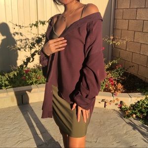 Pentax Club: Purple textured oversized flannel